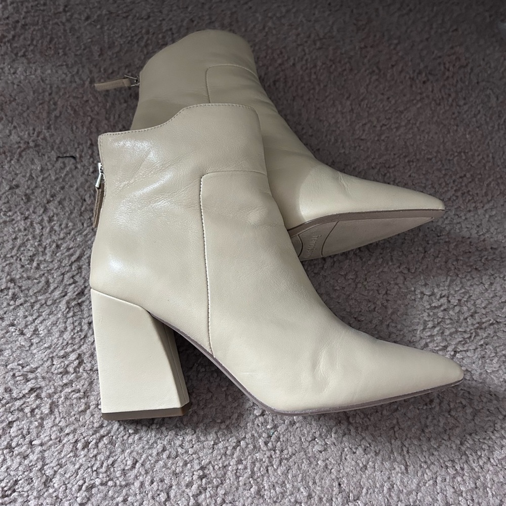Franco Sarto women’s heeled ankle venture block leather booties /boots